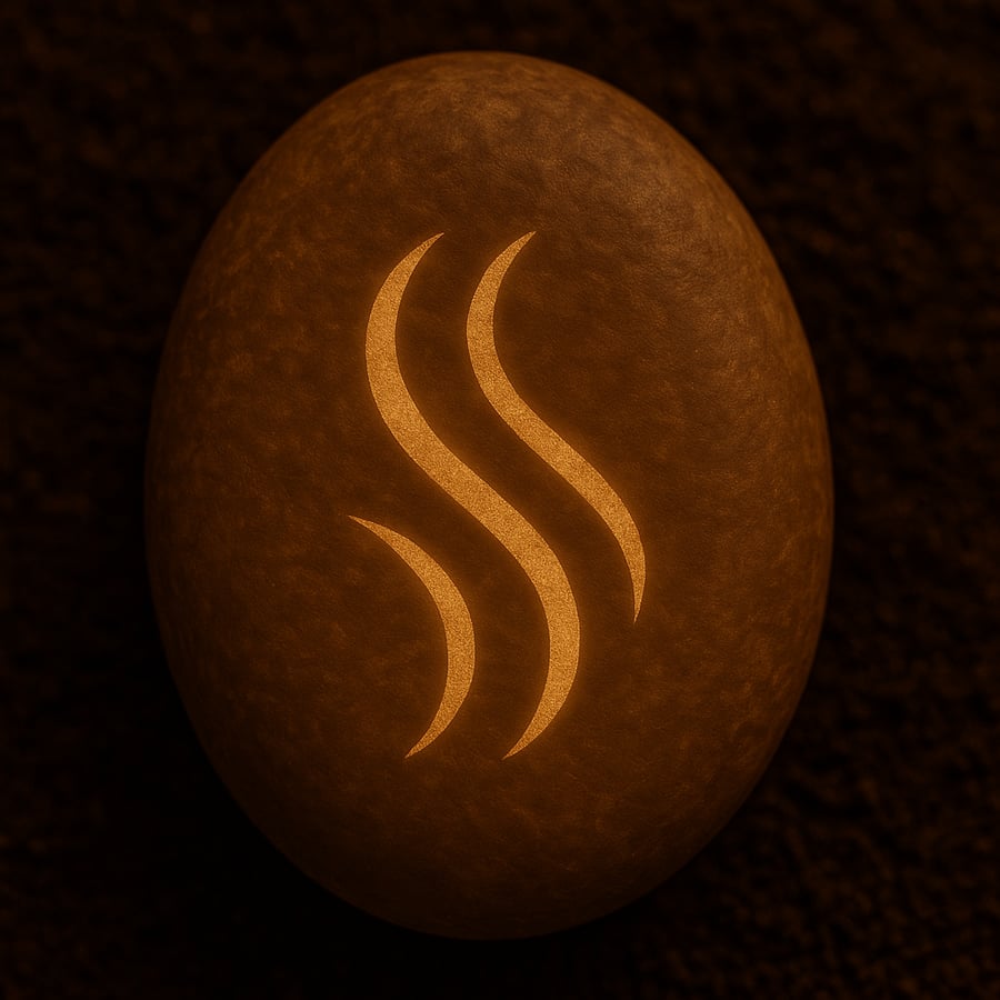 engraved stone with flowing parallel lines on natural surface