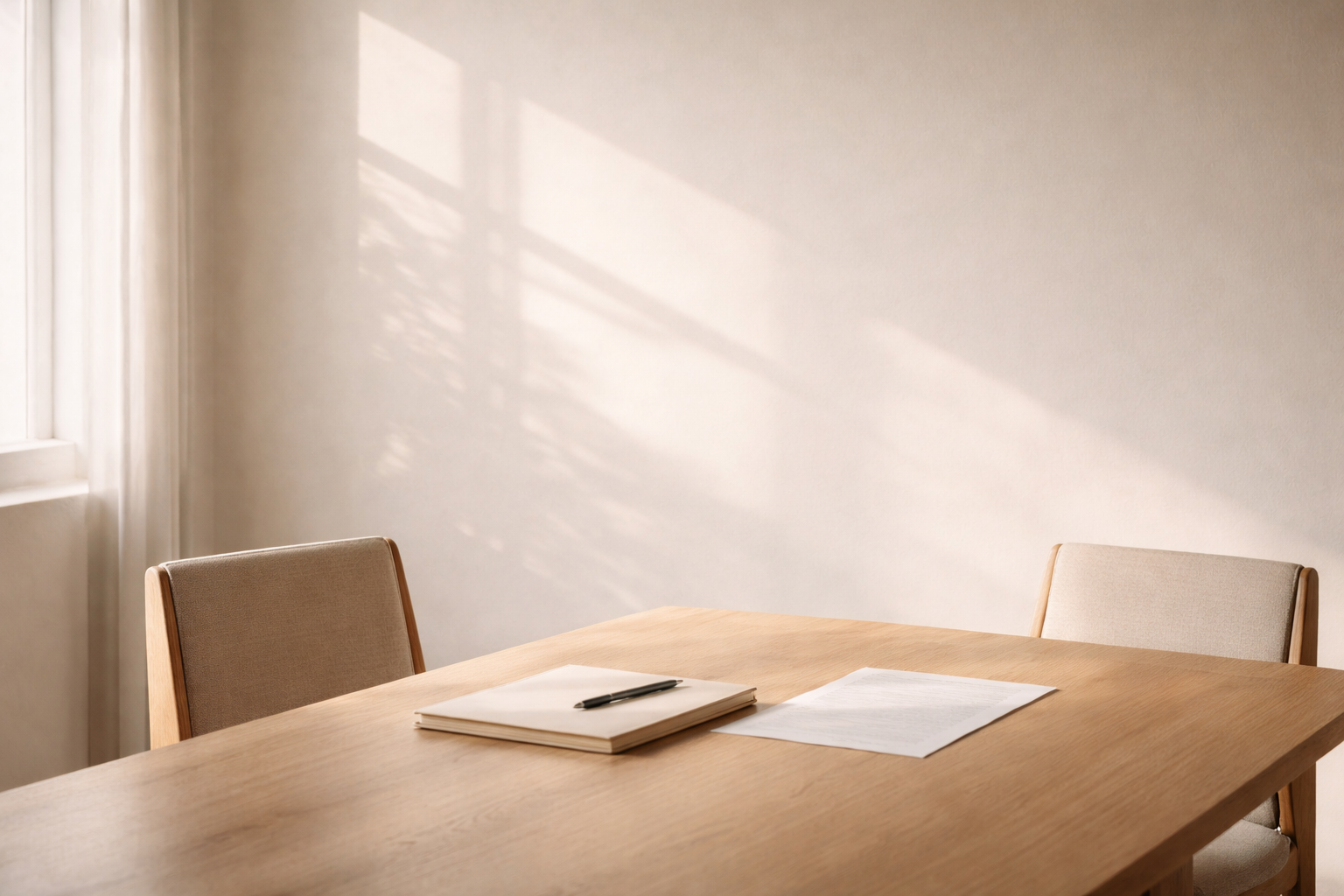 Meeting table in natural light