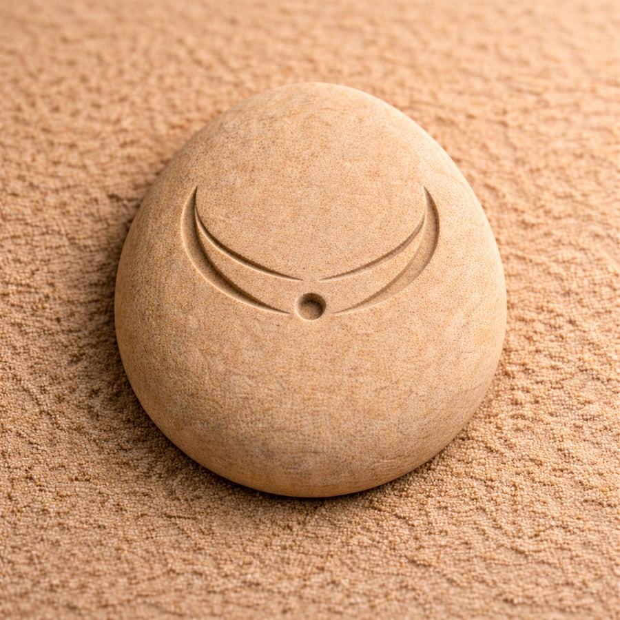 Offering engraved stone symbol from the Ritual Stones collection