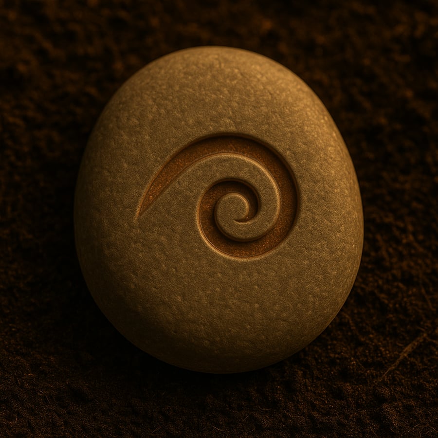 The Keeper of Reverb engraved stone symbol from the Memory Stones of Aereth collection