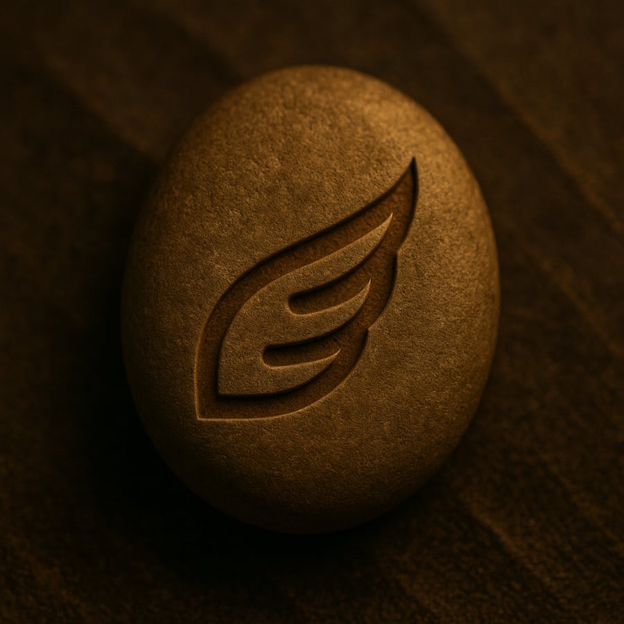 Transition engraved stone symbol from the Movement Stones of Aereth collection