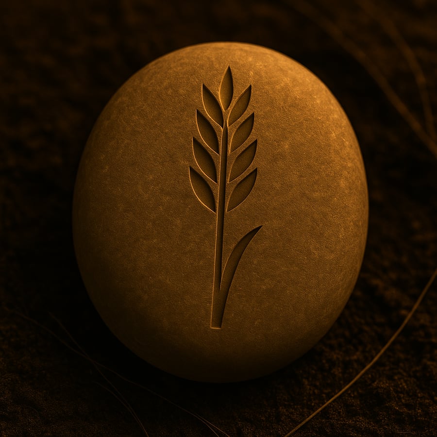 The Harvest of Emptiness engraved stone symbol from the Ritual Stones of Aereth collection