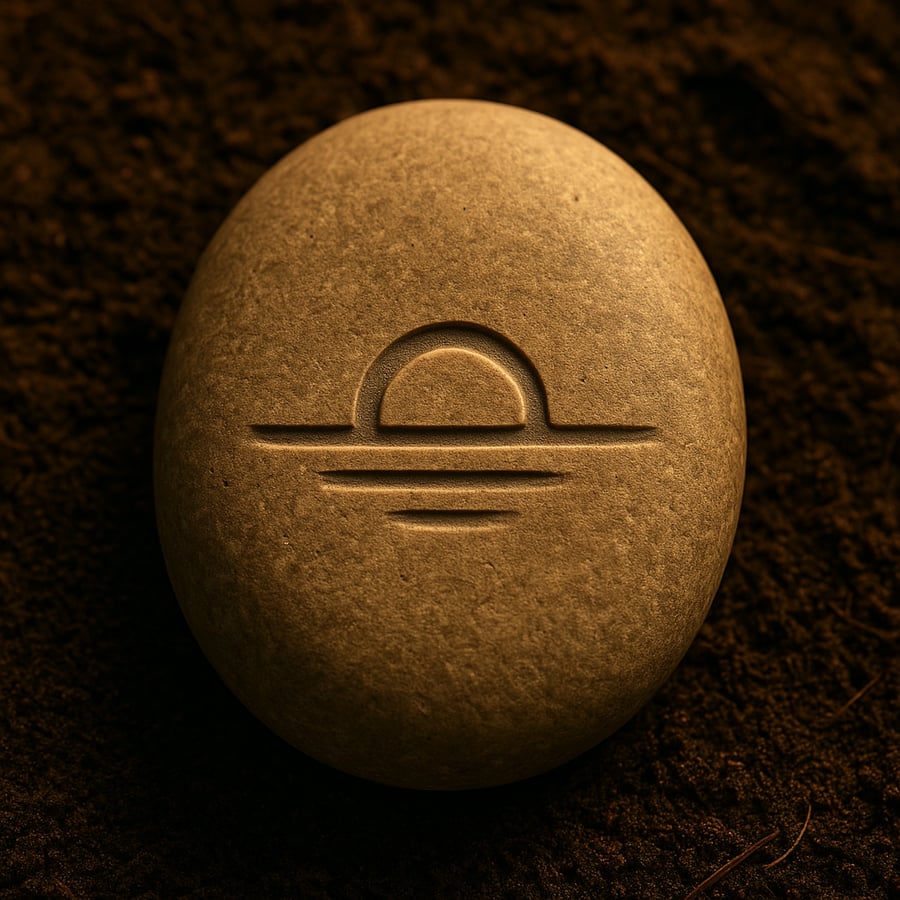 Horizon engraved stone symbol from the Echo Stones of Aereth collection