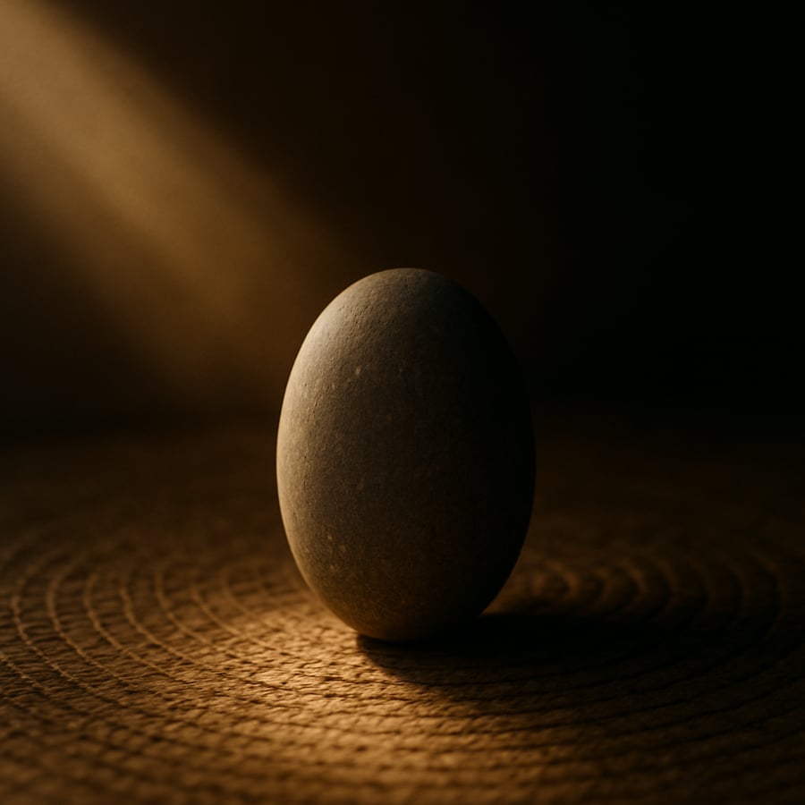 Stone standing upright in soft light
