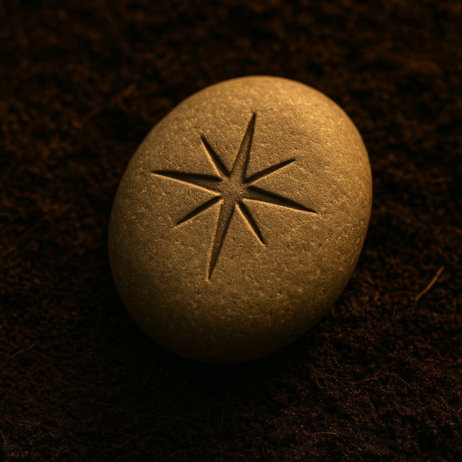 Starlight engraved stone symbol from the Echo Stones of Aereth collection