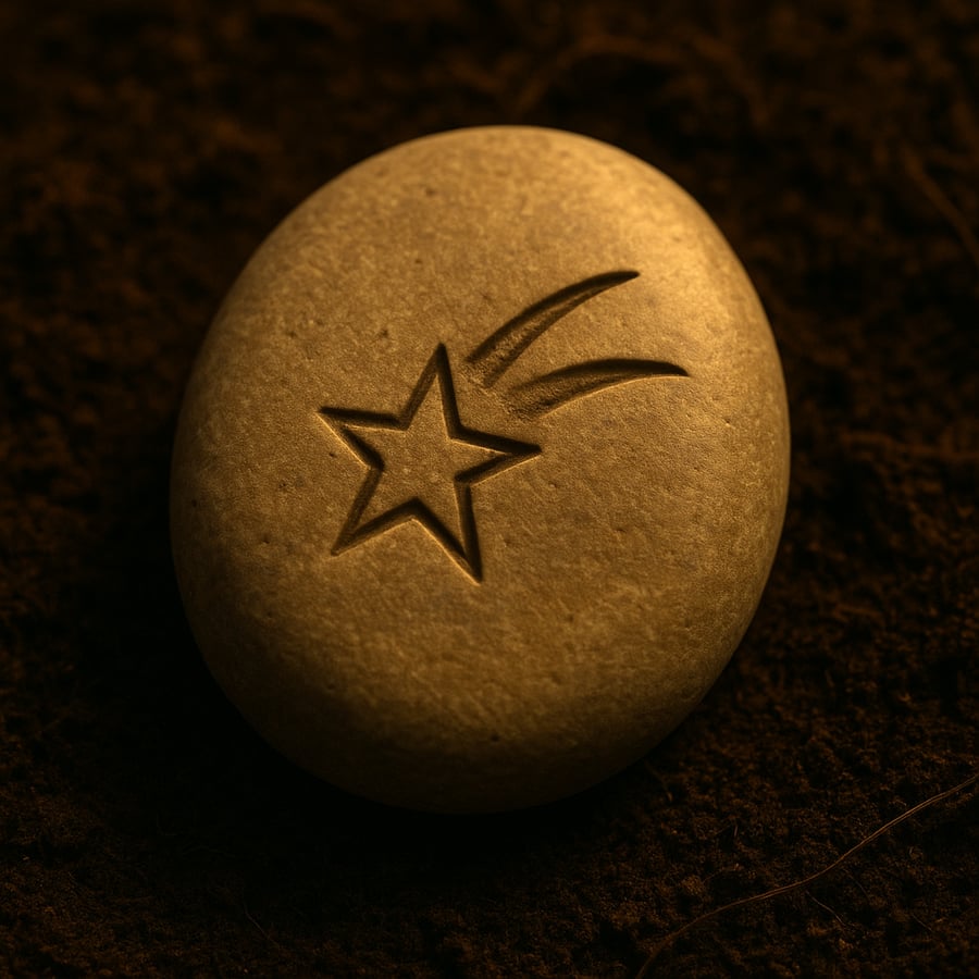 Comet engraved stone symbol from the Echo Stones of Aereth collection