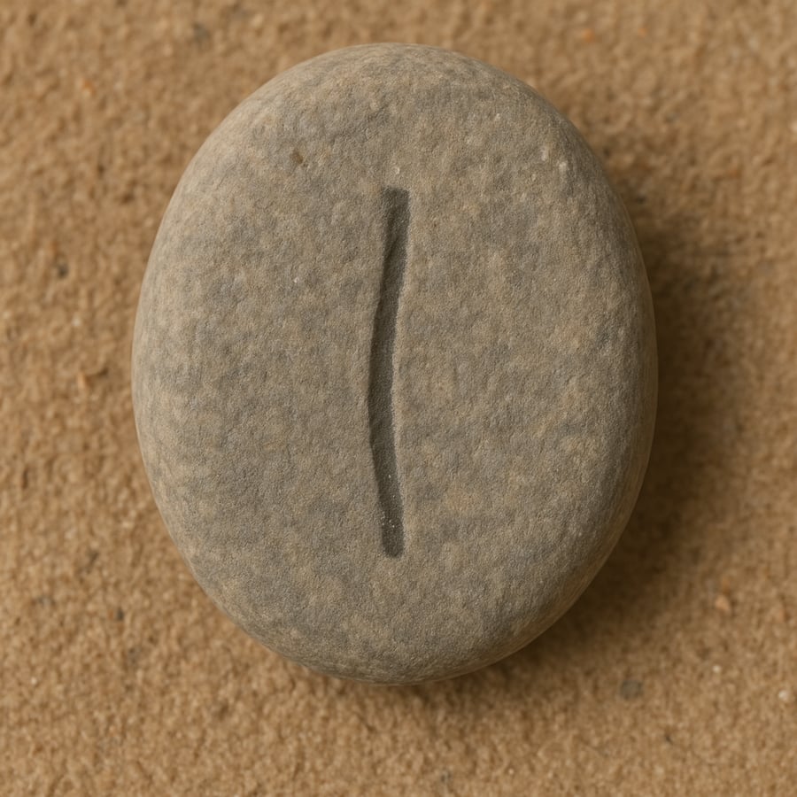 Engraved stone with a flowing line connecting two points representing the Trust Thread transmission key from the Sanctum teachings of House of Veyrion.